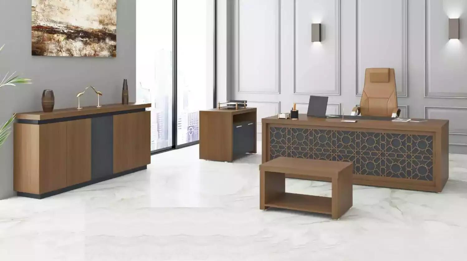 Wooden furniture office set desk coffee table study furniture 4pcs