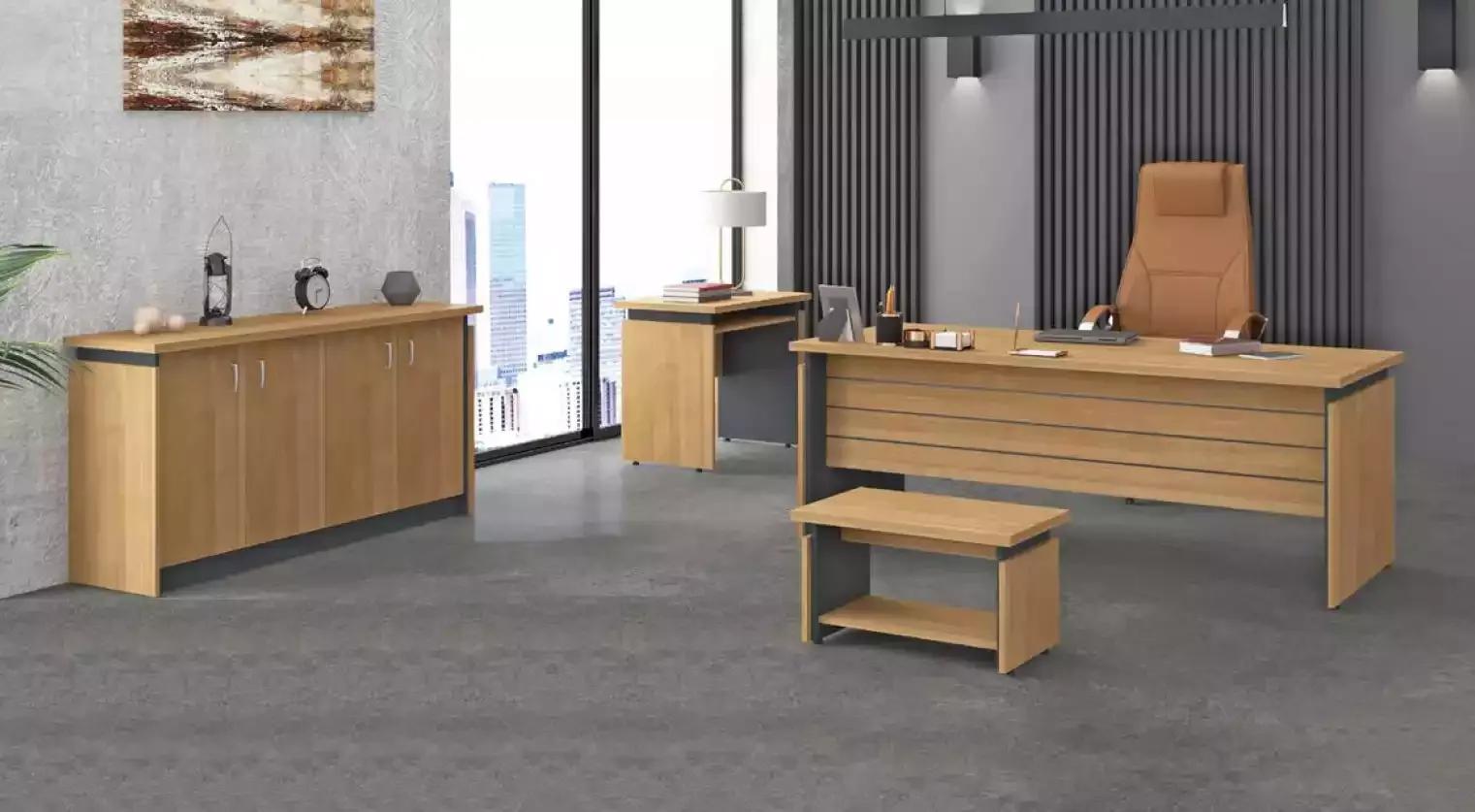 Study wood furnishings complete set desk office furniture 4tlg