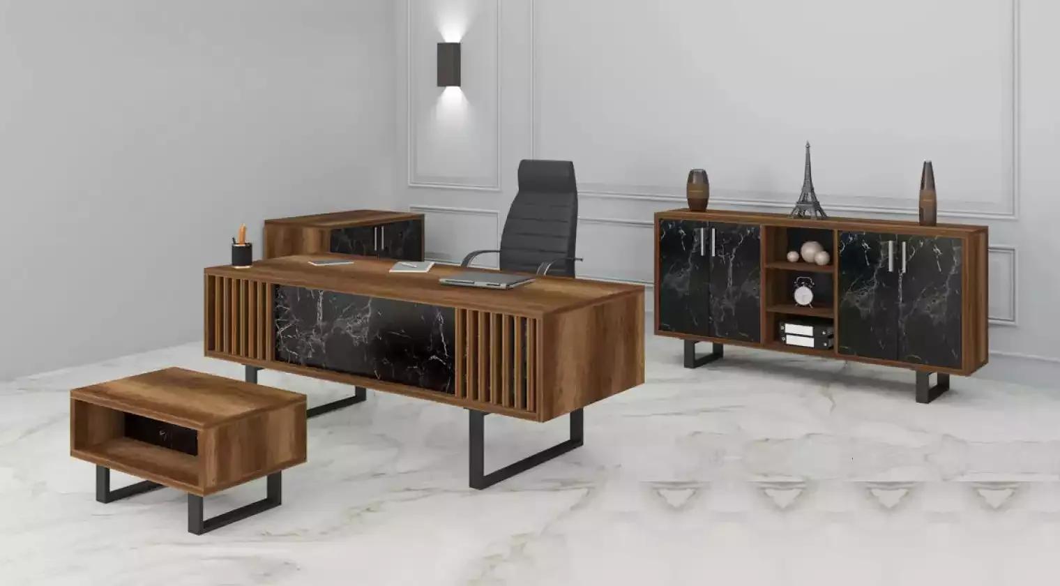 Desk office set furnishings with marble table office cabinet 4pcs.