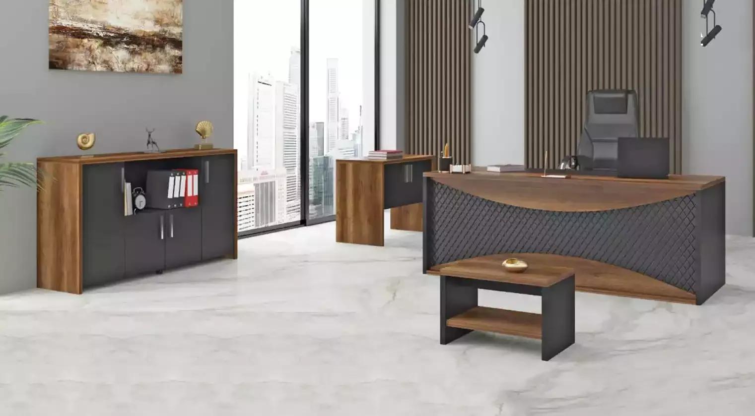 Study wooden furniture office set desk filing cabinet coffee table