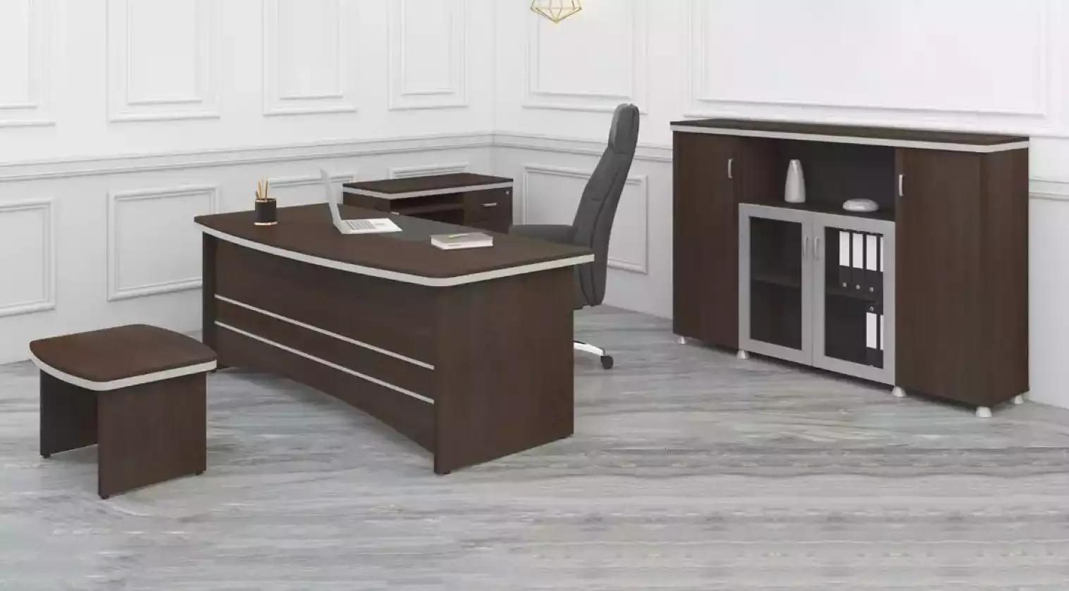 Modern Office Set Desk Cabinet Side Tables Complete 4pcs