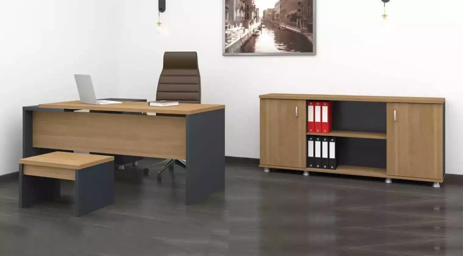 Corner Desk File Cabinet Coffee Table Study Furniture Modern Style