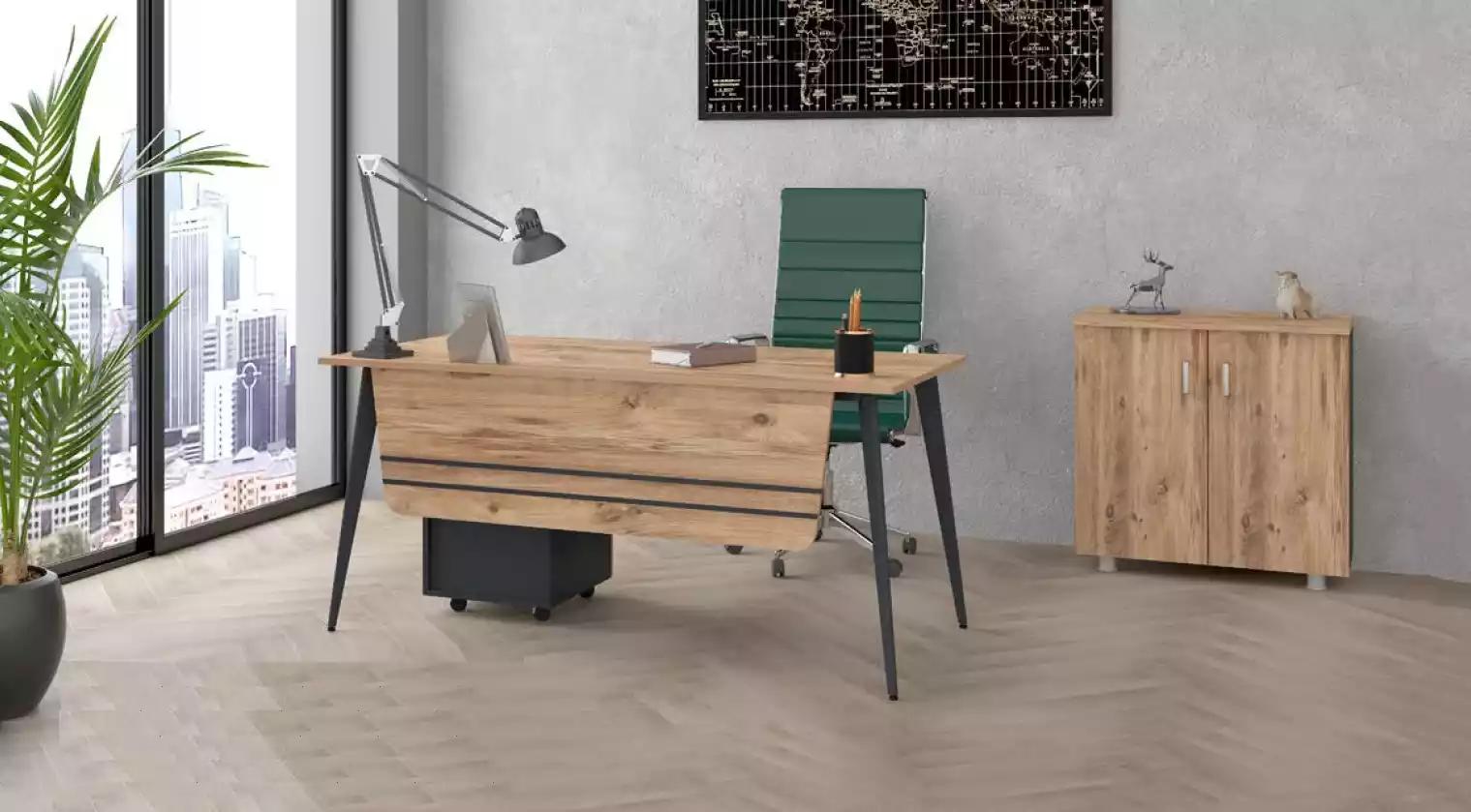 Table office set set desk with filing cabinet complete 2pcs