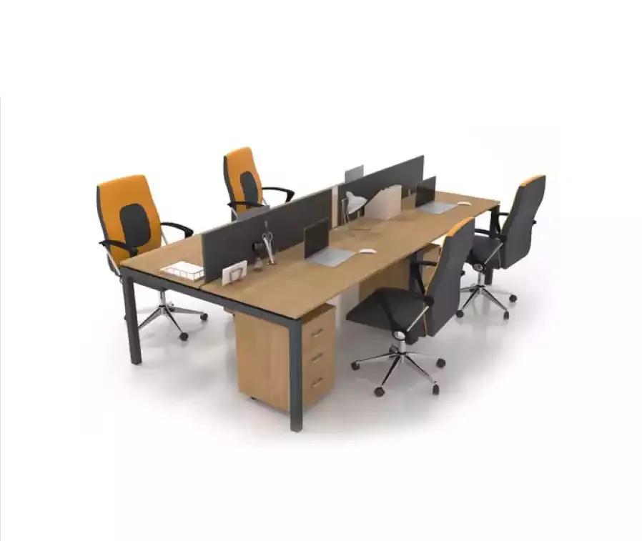 Large desk office furniture team table 4 people office furniture