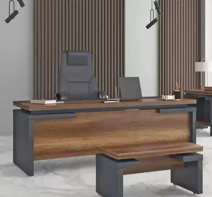 Brown Gray Desk 220x90cm Luxury Table Executive Desk Office