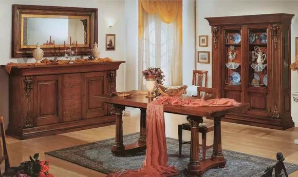 Dining Room Set Dining Table Dresser Cabinet Mirror Luxury Classic Furniture