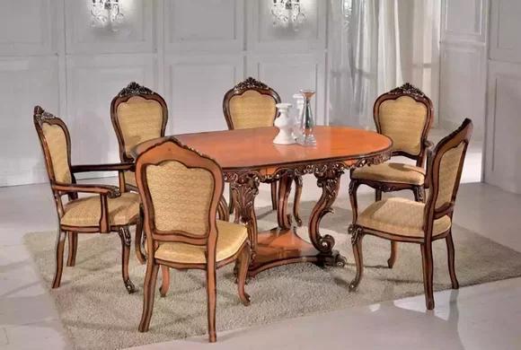 Set dining table 4x chairs 2x armchairs dining table group wooden tables