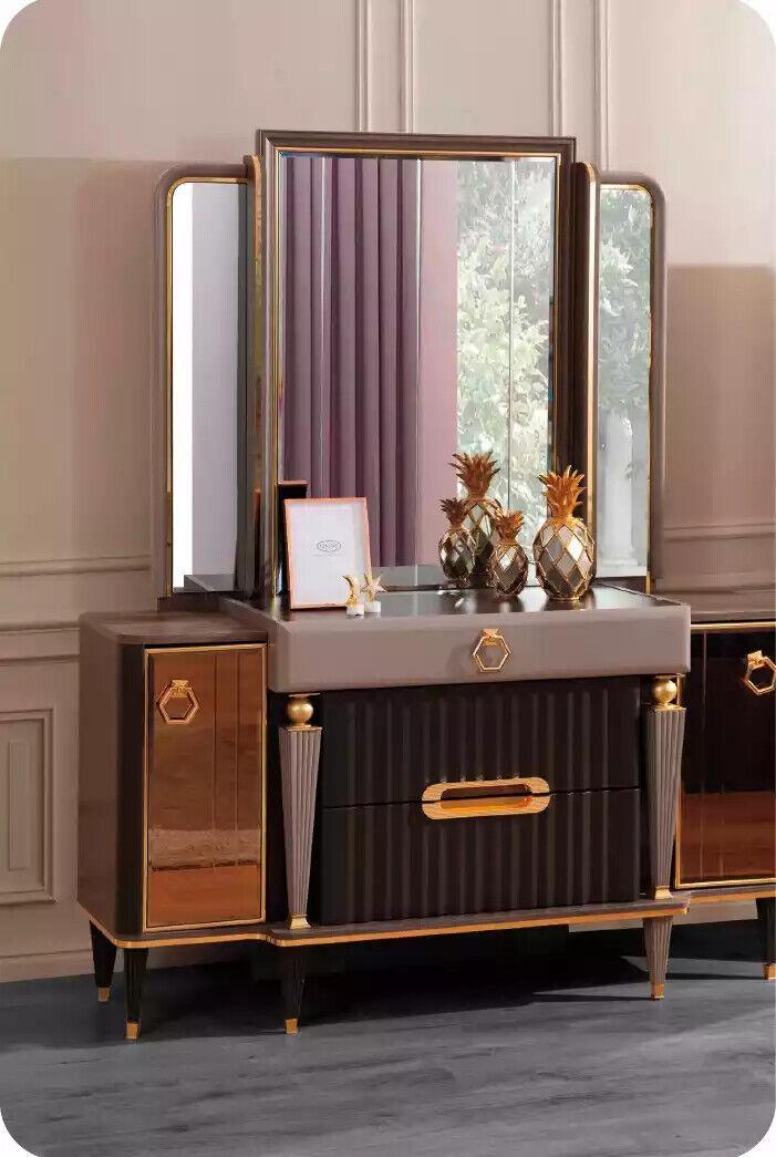 Console dressing table mirror gold luxury bedroom make-up new