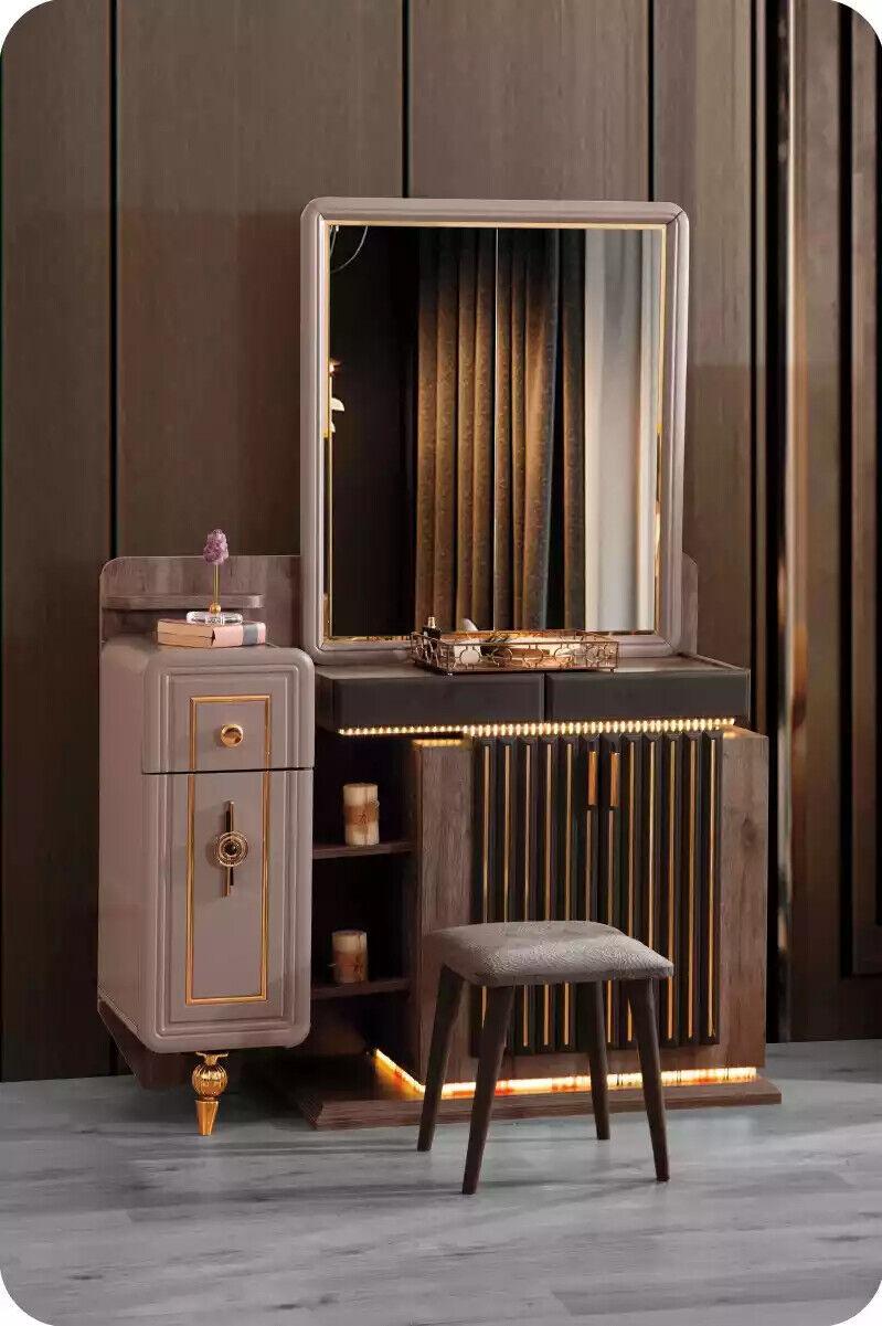Bedroom luxury dressing table mirror console table make-up brown