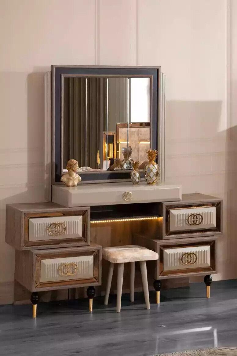 Luxury Dressing Table Dressing Table Console Console Beige Wood Console