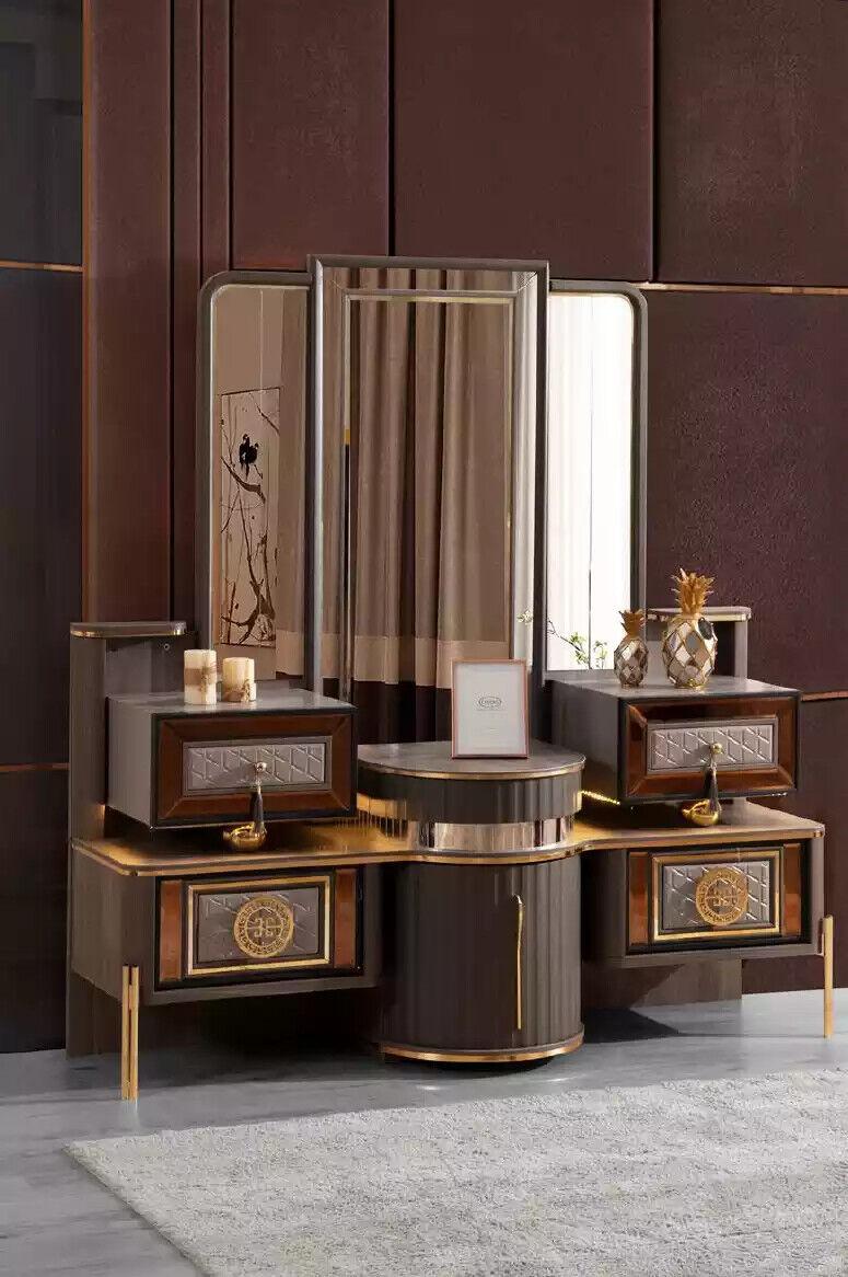 Luxury Dressing Table Console Dressing Table Wood Modern Grey