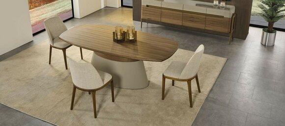 Complete dining area Dining set Dining table set 8 pcs Dining room Brown wood New