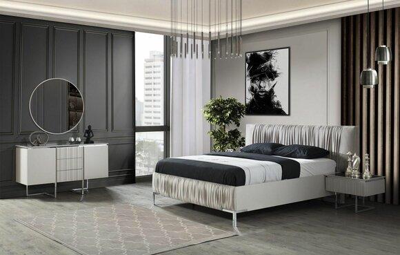 Bedroom Complete Bed Frame Double Bed Set 5pc Bed White Group