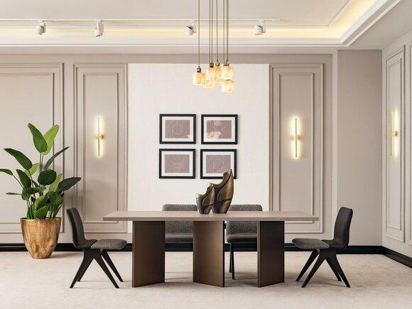 Dining set Dining area Dining room furniture Dining table Dining room 7 pcs wood grey