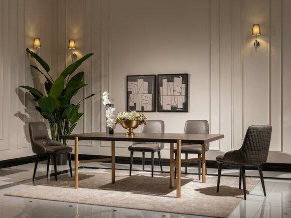 Dining set Dining area Dining room 7pcs Dining table Chairs Brown Dining room furniture