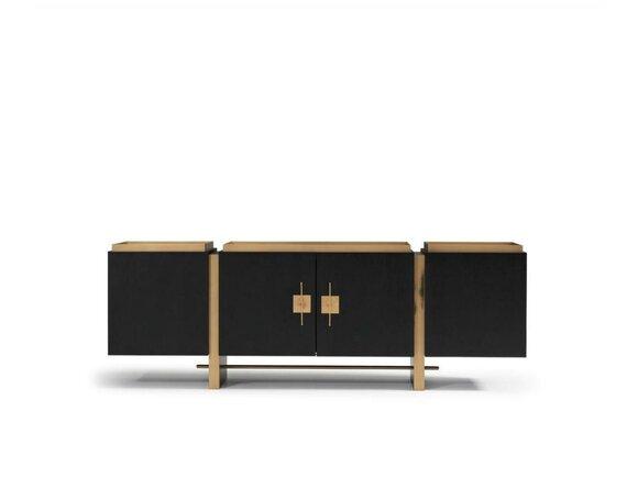 Sideboard Sideboard Cabinet Chest of drawers Wood Black Modern Design Gold