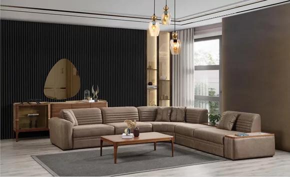 Couch corner sofa sofa leatherette brown sofa living room leather sofa