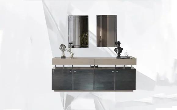 Sideboard with mirror Sideboard Set Modern Chest of drawers Gray