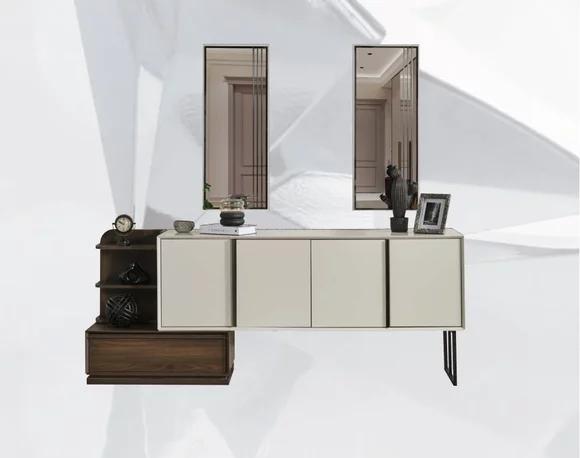 Cabinet Sideboard with mirror Sideboard Group Modern White