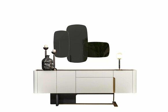 Sideboard sideboard white cabinet mirror chest of drawers wooden set chest of drawers