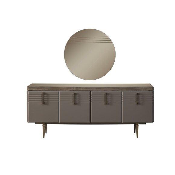 Sideboard sideboard grey cabinet mirror chest of drawers wooden set chest of drawers