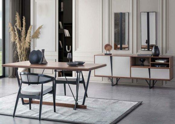 Set Dining Room Dining Table Sideboard Dining Room Table Brown Set 2pcs