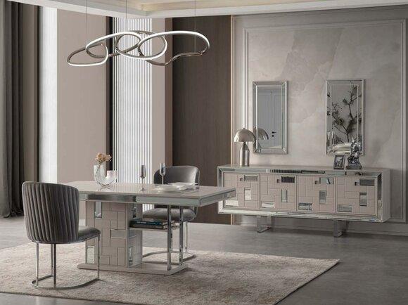 Complete Dining Room Dining Table White 2-piece Sideboard Dining Room Table Wood