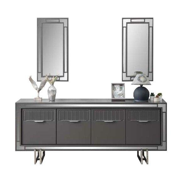 Wooden Sideboard Sideboard Grey Cabinet Chest of drawers Wood Dining room