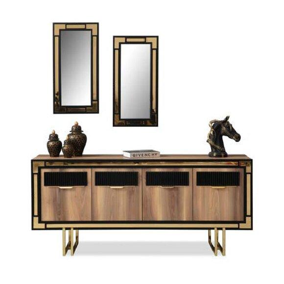 Wooden Sideboard Sideboard Brown Cabinet Chest of Drawers Wood Dining Room