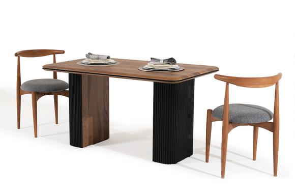 Classicе set dining set dining room dining table chairs 3pcs brown