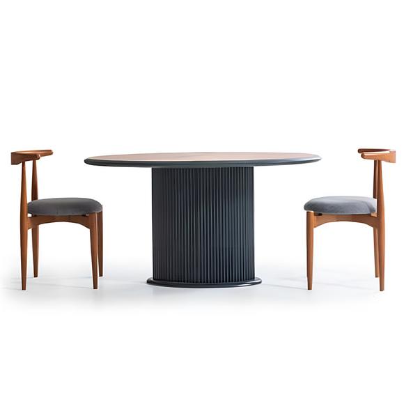 Modern dining set Complete dining room Dining table Chairs 3pcs Brown