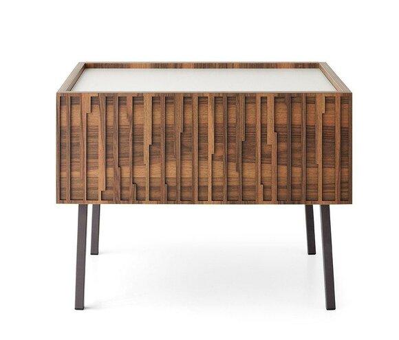 Group Bedside tables Bedside console Side tables Wood Brown Set 2pcs