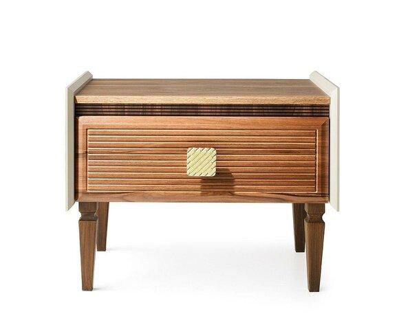 Complete bedside tables bedside console side tables wood brown set 2pcs