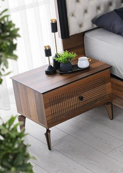 Bedside console complete bedside tables side tables wood brown set 2pcs1