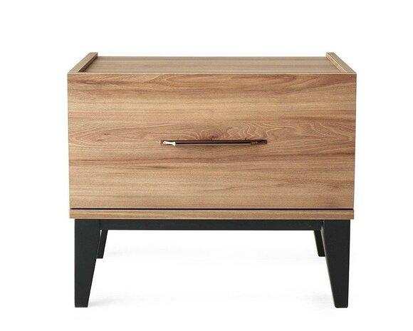 Group bedside table bedside tables side tables wood brown set 2pcs