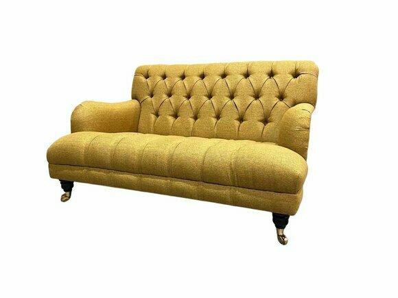 Yellow Chesterfield Sofa Upholstery Set 1.5 Seat Sofas Classic Single Seater