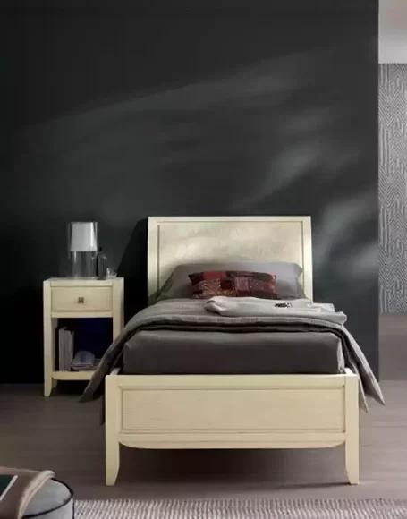 Luxury Bedroom Set Bedside Table Bed 2pcs Complete Set Design Furnishing New