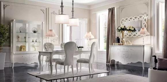Dining Room Set 8pcs Dining Table 4x Chairs Sideboard Mirror Set White