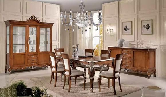 Dining Table 6x Chairs Dining Set Classic Sideboard 9pcs Set