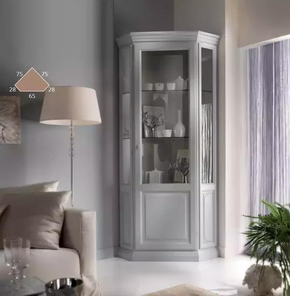 Corner Display Cabinet Cabinet White Showcases Living Room Classic Design Shelf