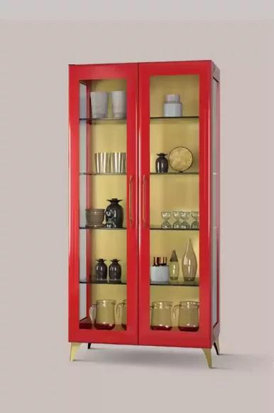 Display Cabinet Beautiful Red Glass Cabinet Display Cabinets Wood Glass Living Room Modern Luxury