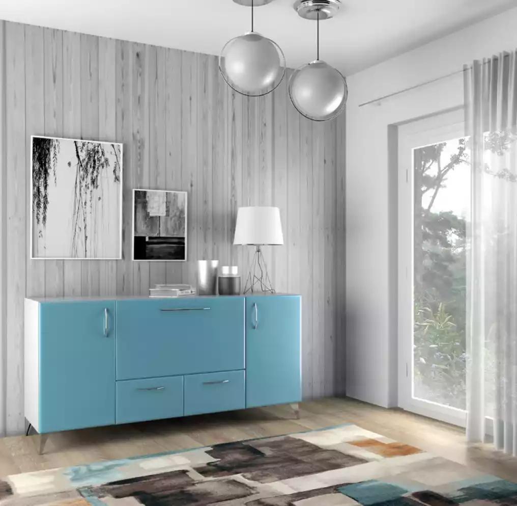 Blue Sideboard Luxury Living Room Wall Units Furnishings Chests of Drawers