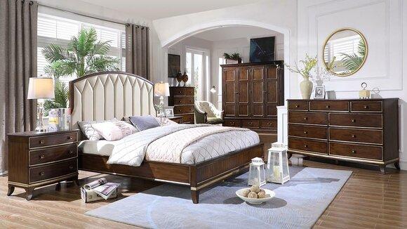 Bed 2x bedside tables chest of drawers bedroom set design luxury new 4 pcs