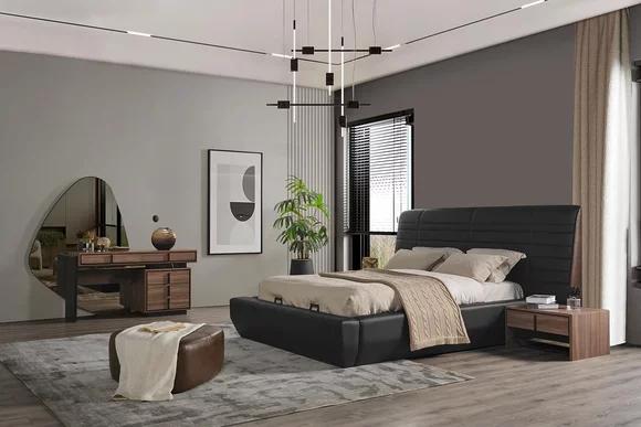 Bedroom set bed 2x bedside tables dressing table with mirror luxury