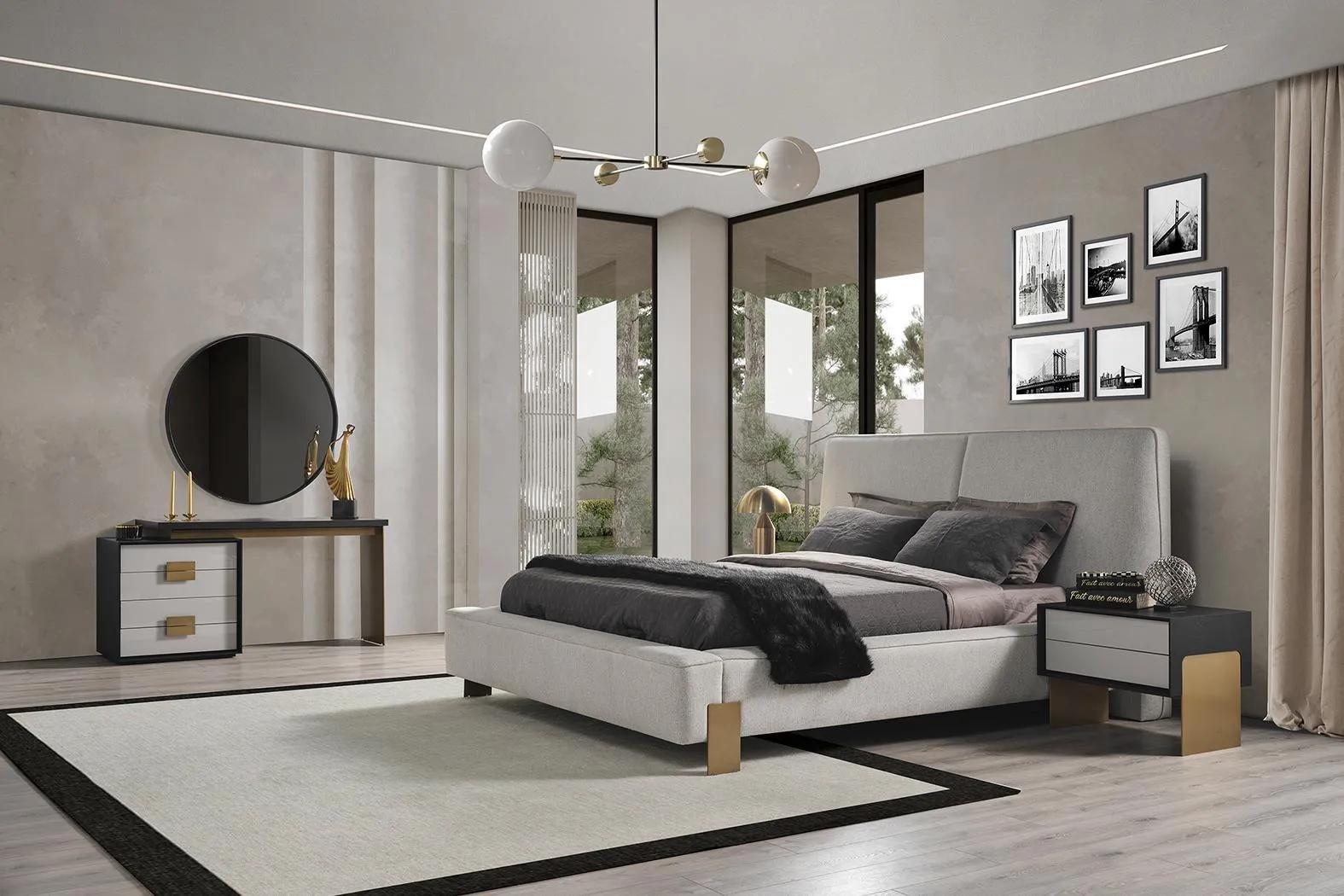 Bedroom set bed 2x bedside tables dressing table luxury 5 pcs