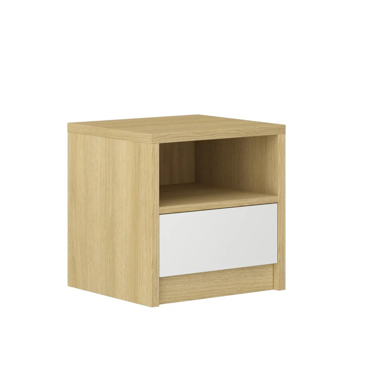Light brown bedside table 1x drawer designer bedroom wooden console