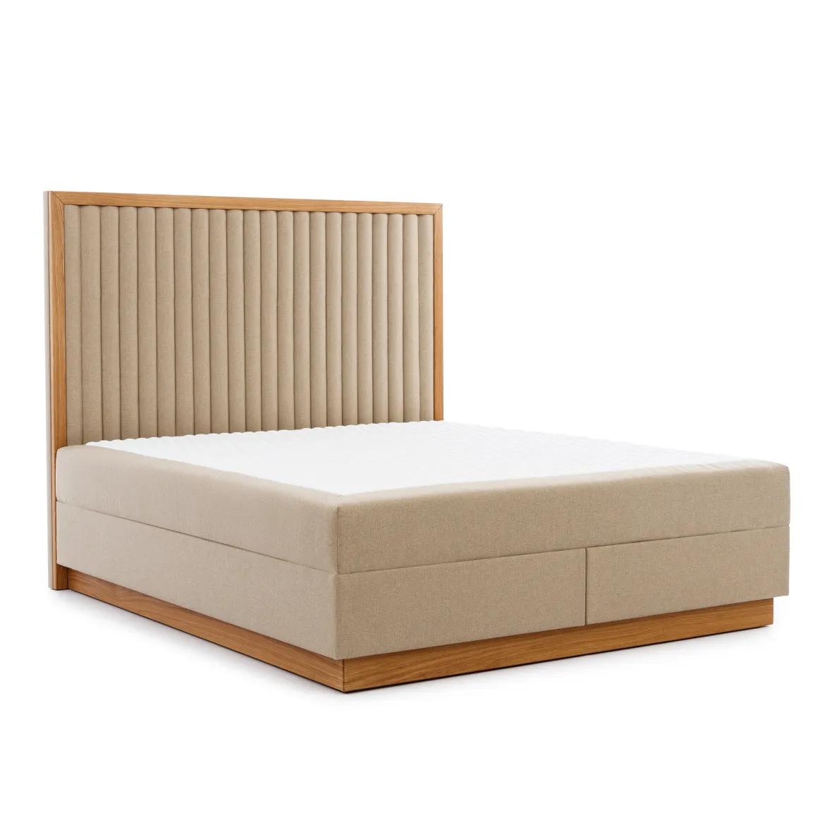 Brown-beige bedroom bed Designer beds Double beds Textile bed