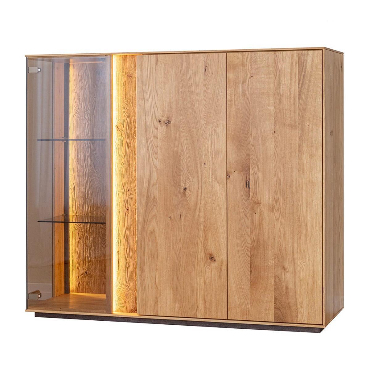Living room wooden display cabinet LED display cabinet wood cabinet new