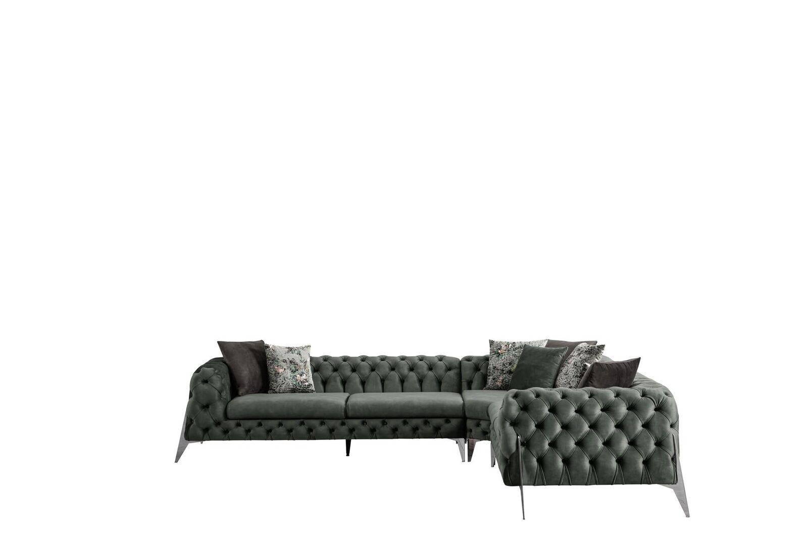 Green living room sofa upholstered sofas designer corner sofa L-shape luxury furniture
