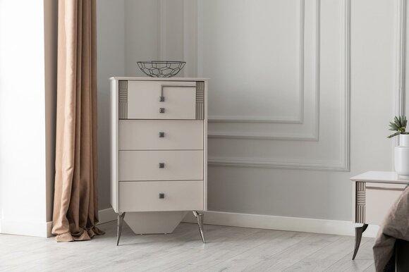 Living room white chest of drawers 4x drawers wooden chest of drawers wooden cabinet furniture